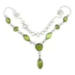 grünem Peridot Halskette aus Silber