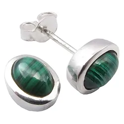 Ovalen Ohrringe in Silber