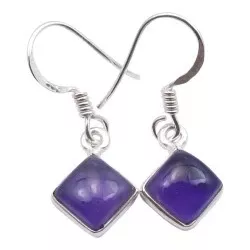Viereckigem violettem Ohrringe in Silber