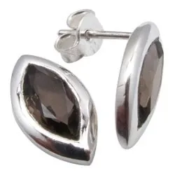 Quarz Ohrstecker in Silber