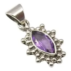 Amethyst Anhänger aus oxidiertem Sterlingsilber