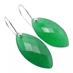 grünen Onyxe Ohrringe in Silber