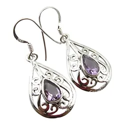 Tropfen Amethyst Ohrringe in Silber