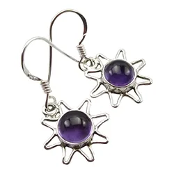 Sonne Amethyst Ohrringe in Silber