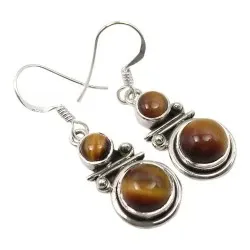 runden Ohrringe in oxidiertem Sterlingsilber