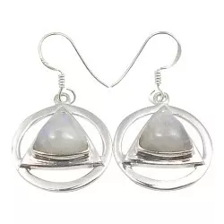 Polierten dreieck Ohrringe in Silber