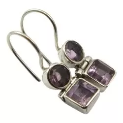 violettem Amethyst Ohrringe in Silber