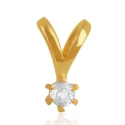 weißem Bergkristall Solitäranhänger aus vergoldetem Sterlingsilber