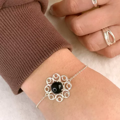 Blumen Armband aus Silber und Anhänger aus Silber