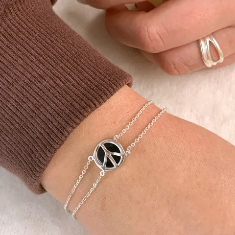 peace Armband aus Silber und Anhänger aus Silber