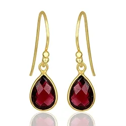 Kollektionsmuster Granat Ohrringe in vergoldetem Silber