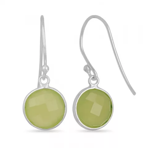runden grünen Ohrringe in Silber