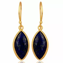 ovalen Lapis Lazuli Ohrringe in vergoldetem Sterlingsilber