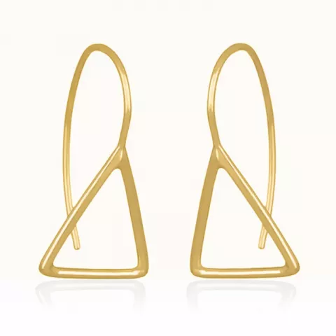 lange dreieck Ohrringe in vergoldetem Silber