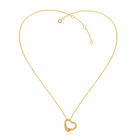 Herz Halskette aus vergoldetem Sterlingsilber und Anhänger aus vergoldetem Sterlingsilber
