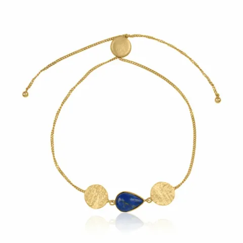 Lapis Lazuli Armband aus vergoldetem Sterlingsilber und Anhänger aus vergoldetem Sterlingsilber