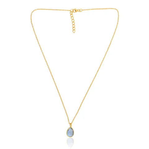 Kollektionsmuster Aquamarin Halskette aus vergoldetem Sterlingsilber