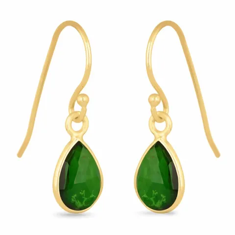 lange Tropfen Ohrringe in vergoldetem Silber - Loom Stones