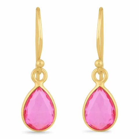 lange Tropfen Ohrringe in vergoldetem Silber - Loom Stones