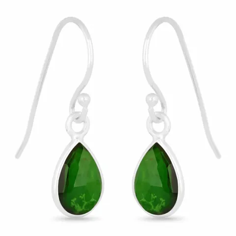 lange Tropfen Ohrringe in Silber - Loom Stones