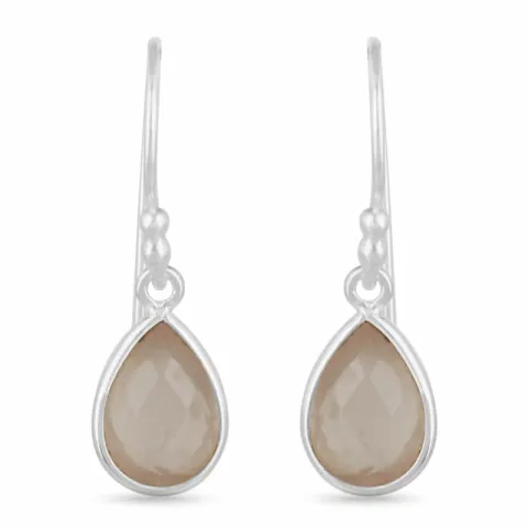 lange altrosa Quarz Ohrringe in Silber - Loom Stones