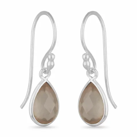 lange altrosa Quarz Ohrringe in Silber - Loom Stones