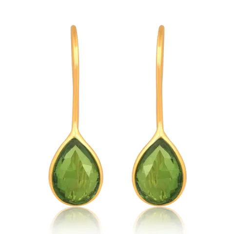 Peridot Ohrringe in vergoldetem Silber - Loom Stones