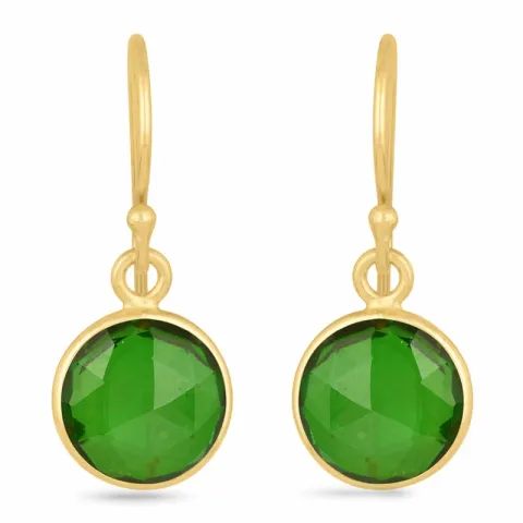 lange runder Ohrringe in vergoldetem Silber - Loom Stones