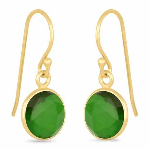 lange runder Ohrringe in vergoldetem Silber - Loom Stones