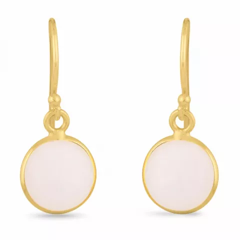 weißen Opal Ohrringe in vergoldetem Silber