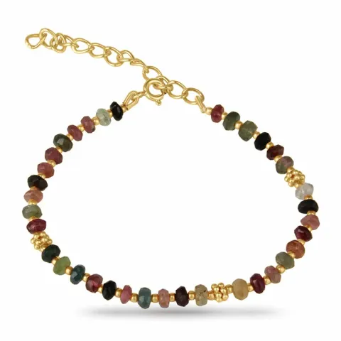 mehrfarbigem Turmalin Armband aus vergoldetem Sterlingsilber 14 cm   7 cm x 5,12 mm