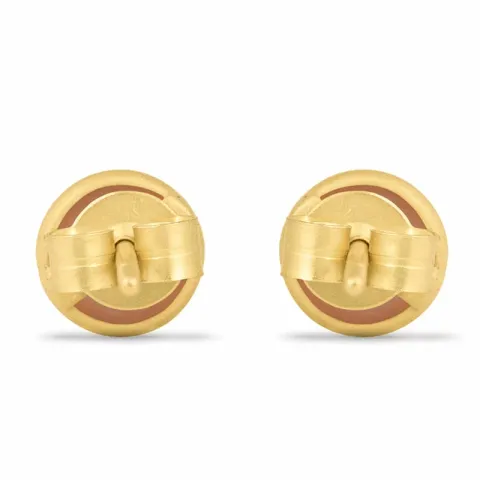 Matt runden altrosa Quarz Ohrstecker in vergoldetem Sterlingsilber