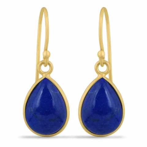 lange Lapis Lazuli Ohrringe in vergoldetem Sterlingsilber