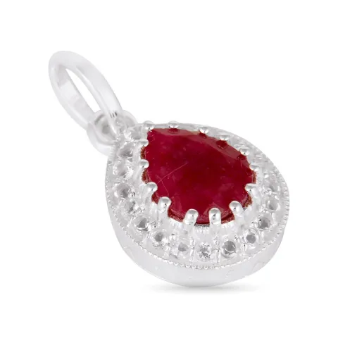 Tropfen Rubin Anhänger aus Silber