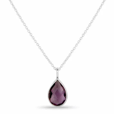 Violettem Amethyst Halskette aus Silber und Anhänger aus Silber