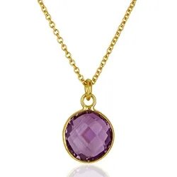 Amethyst Halskette aus vergoldetem Sterlingsilber und Anhänger aus vergoldetem Sterlingsilber