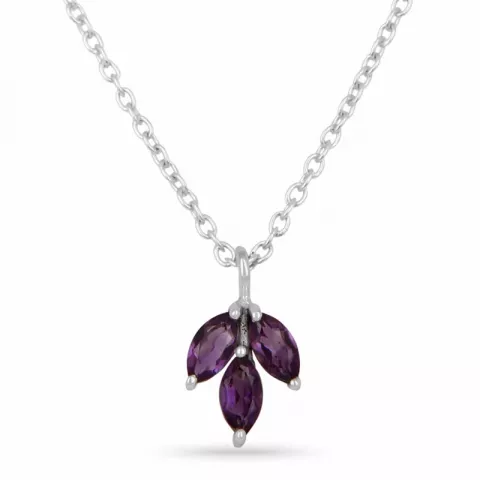 Violettem Amethyst Halskette aus Silber und Anhänger aus Silber