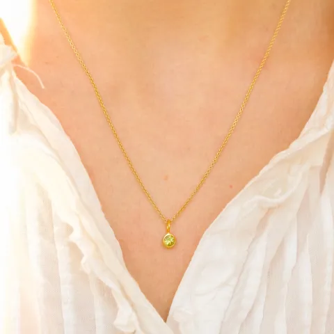 Klein Peridot Anhänger aus vergoldetem Sterlingsilber