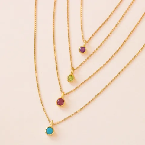 Klein Peridot Anhänger aus vergoldetem Sterlingsilber