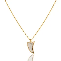 Horn Halskette aus vergoldetem Sterlingsilber und Anhänger aus vergoldetem Sterlingsilber