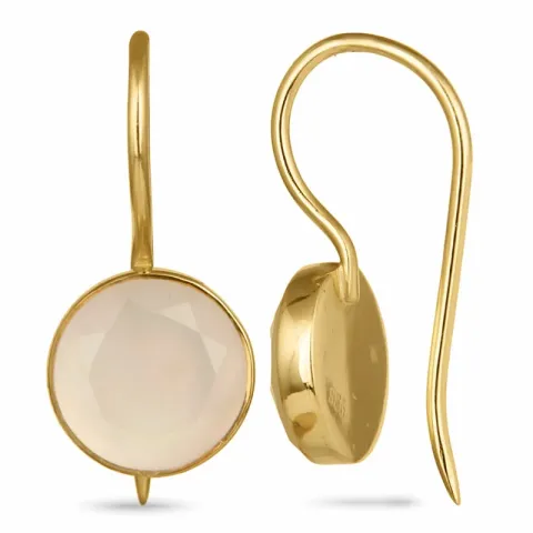 runden Mondstein Ohrringe in vergoldetem Sterlingsilber