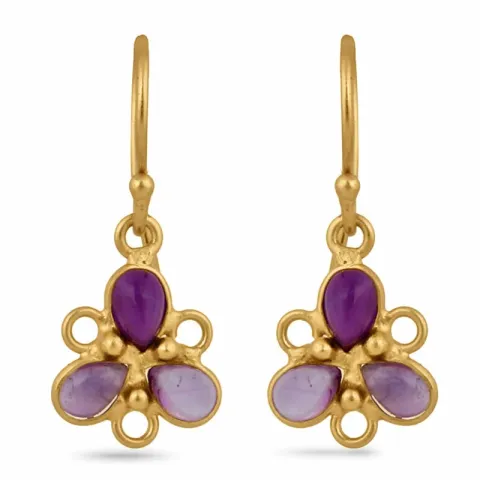 Blumen Amethyst Ohrringe in vergoldetem Sterlingsilber