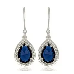 Kollektionsmuster blauem Ohrringe in Silber