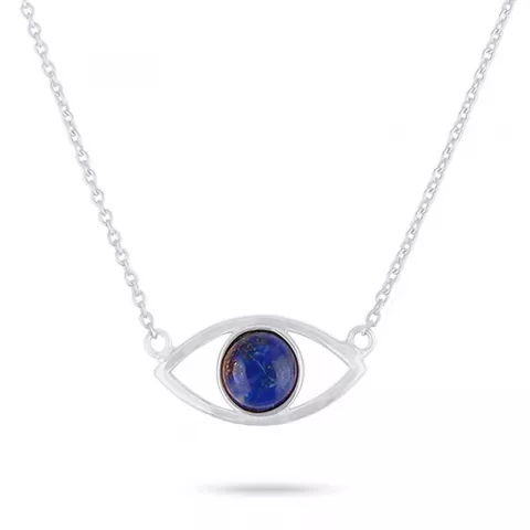 Evil eye Lapis Lazuli Anhänger mit Halskette aus Silber und Anhänger aus Silber