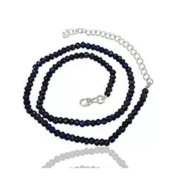 blauem Lapis Lazuli Halskette aus Silber 42 cm x 4,0 mm