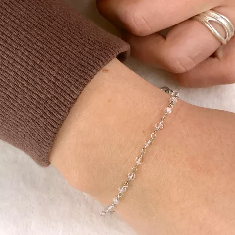 Bergkristall Armband aus Silber 15 cm plus 6 cm x 3,0 mm