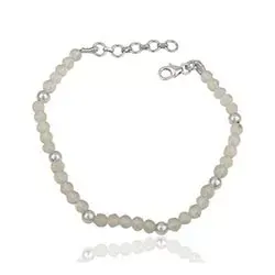 Bergkristall Armband aus Silber 17 cm plus 3 cm x 4,0 mm