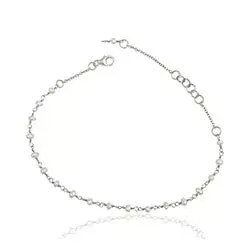 weißem Bergkristall Armband aus Silber 17 cm plus 4 cm x 3,0 mm