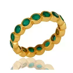 grünem Onyx Ring aus vergoldetem Sterlingsilber
