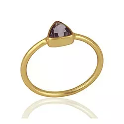Dreieck Amethyst Ring aus vergoldetem Sterlingsilber